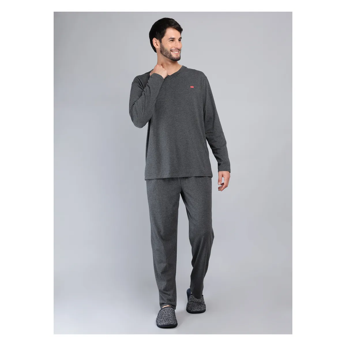 ARROW - Pijama Largo Regular Fit Gris Oscuro Arrow ARROW