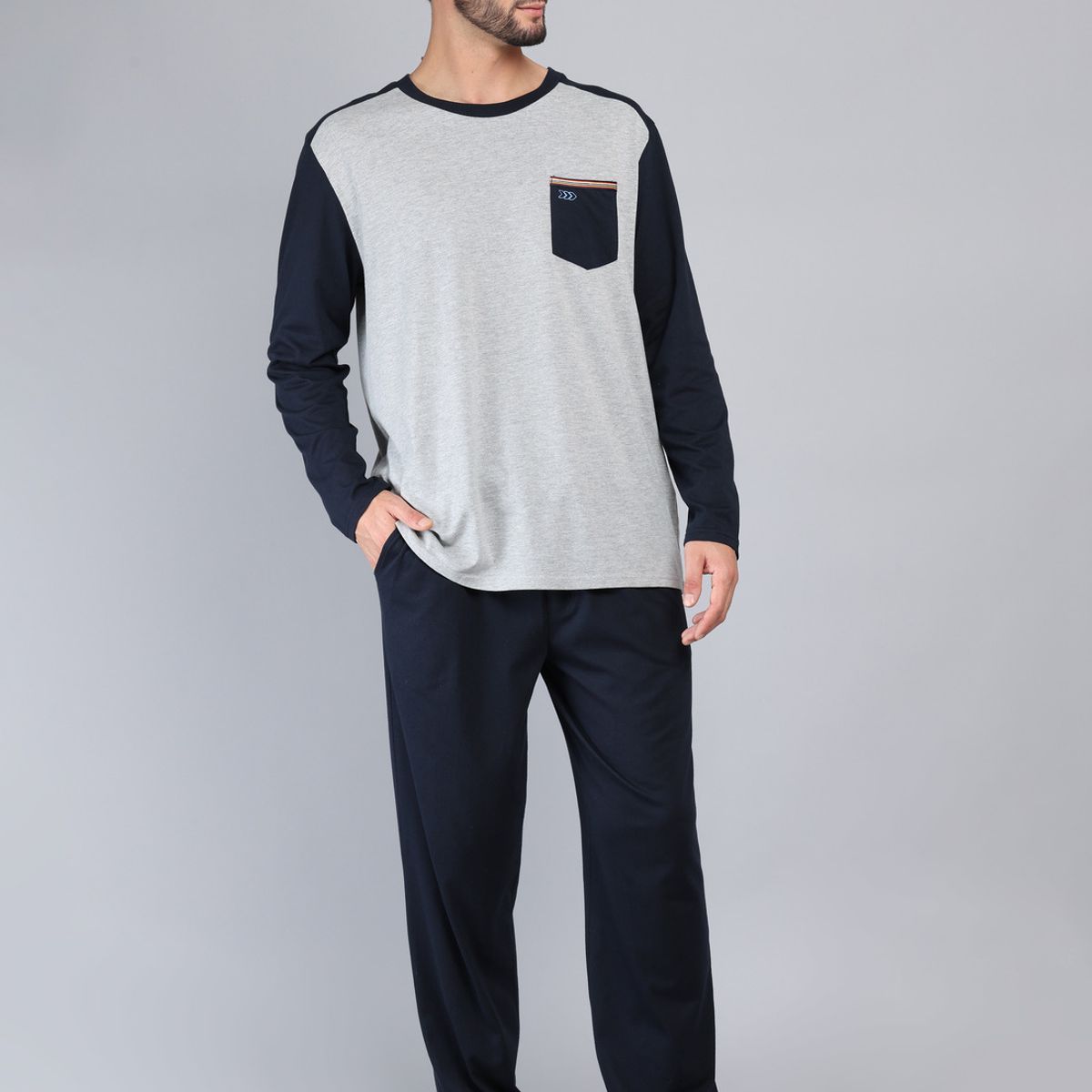 ARROW - Pijama Largo Regular Fit Gris Arrow ARROW