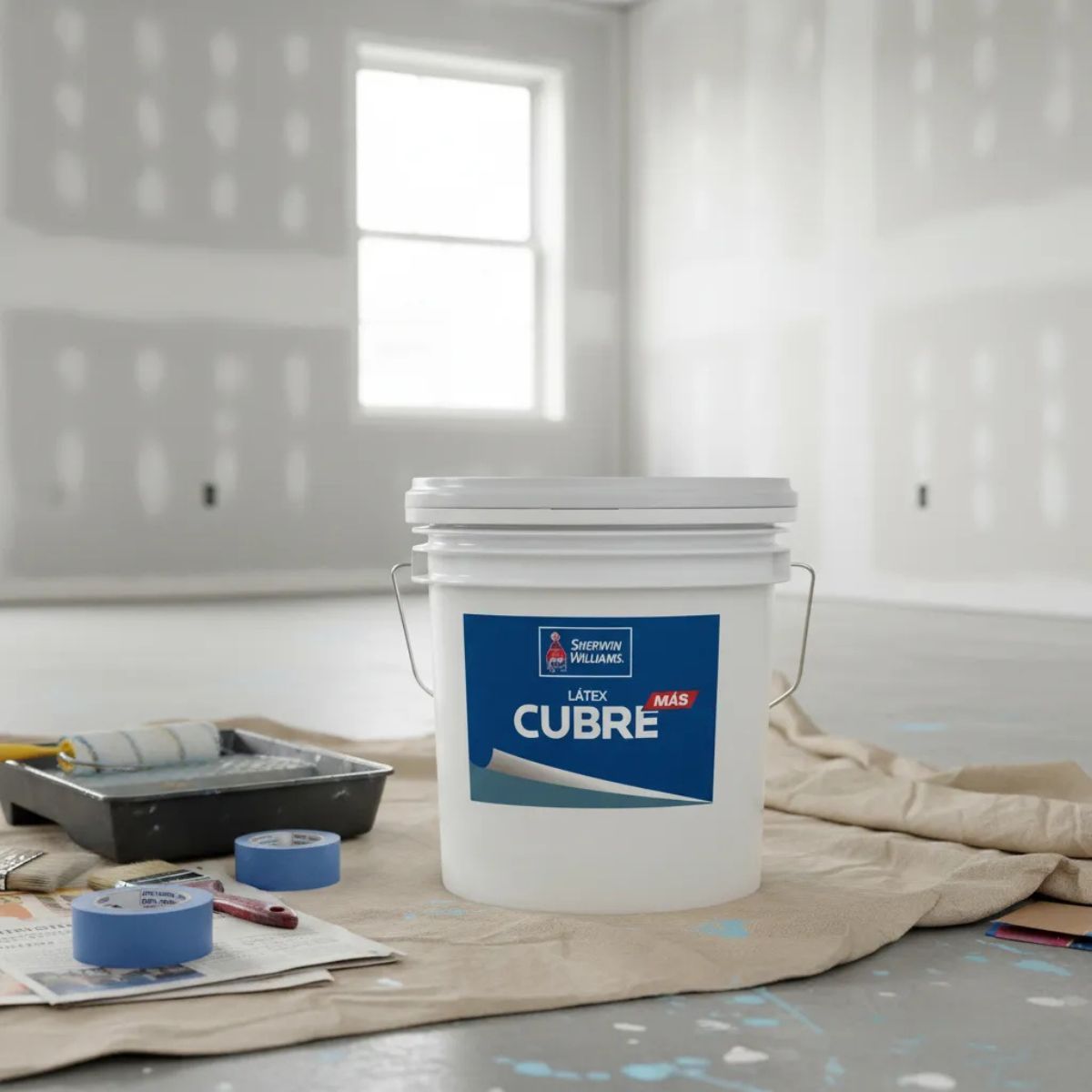 SHERWIN WILLIAMS - Latex Cubre Mas Blanco Sherwin Williams 4 galones