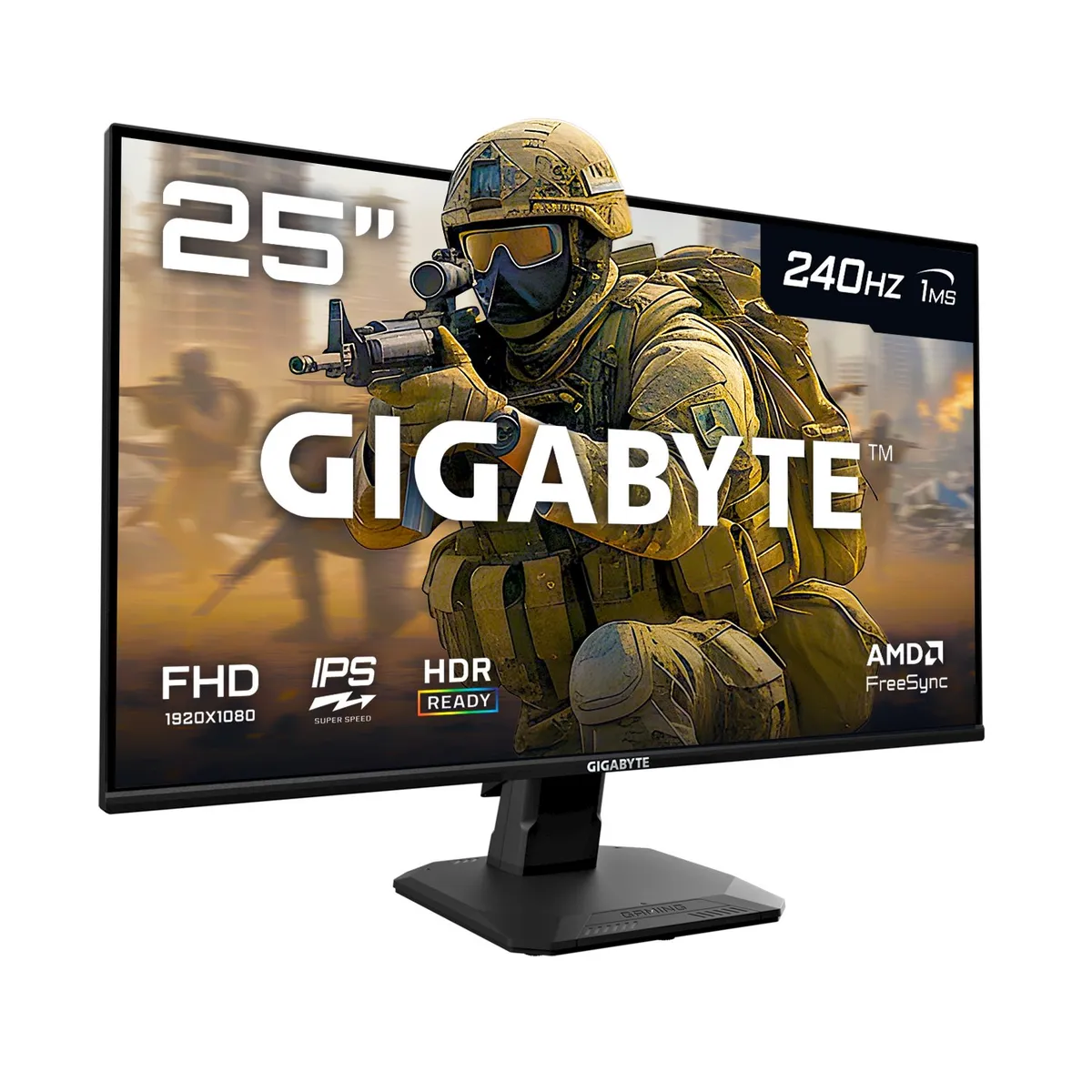 GIGABYTE - Monitor Gamer GIGABYTE GS25F2A 245 FHD Panel SS IPS 240hz 1ms GTG HDR10 HDMI DP