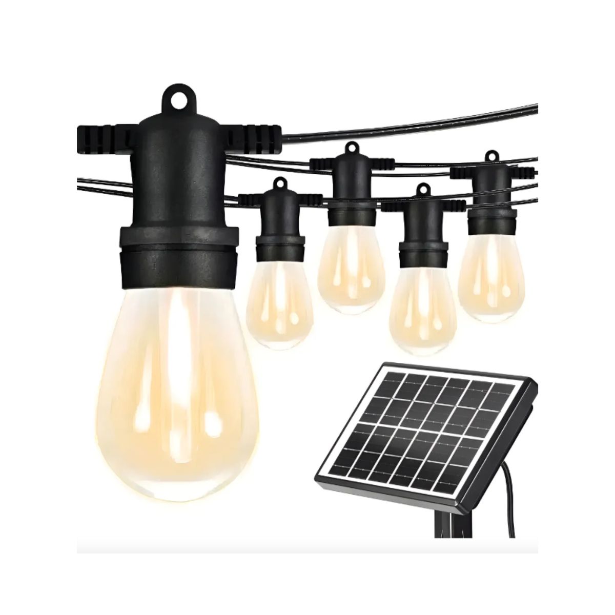 GENERICO - Guirnalda Led 10 Metros Panel Solar Con 10 Ampolletas Led
