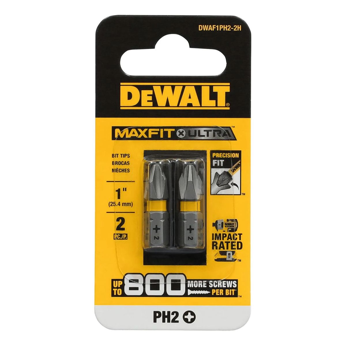 DEWALT - Set 2 Puntas Phillips 1'' N°2 Maxfit Dewalt Dwaf1ph2-2h