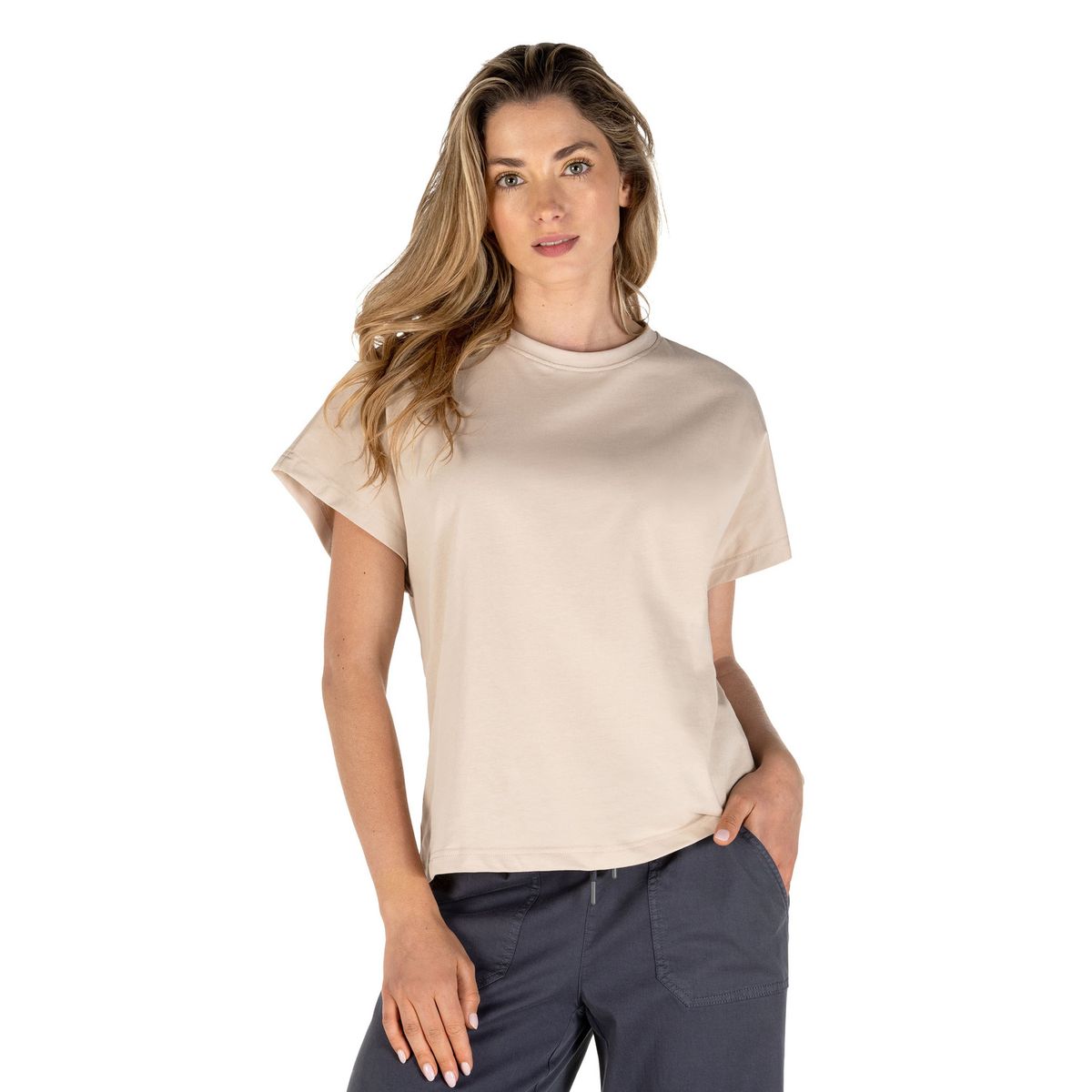 PANAMA JACK - Polera Mujer Manga Oversize Beige Panama Jack