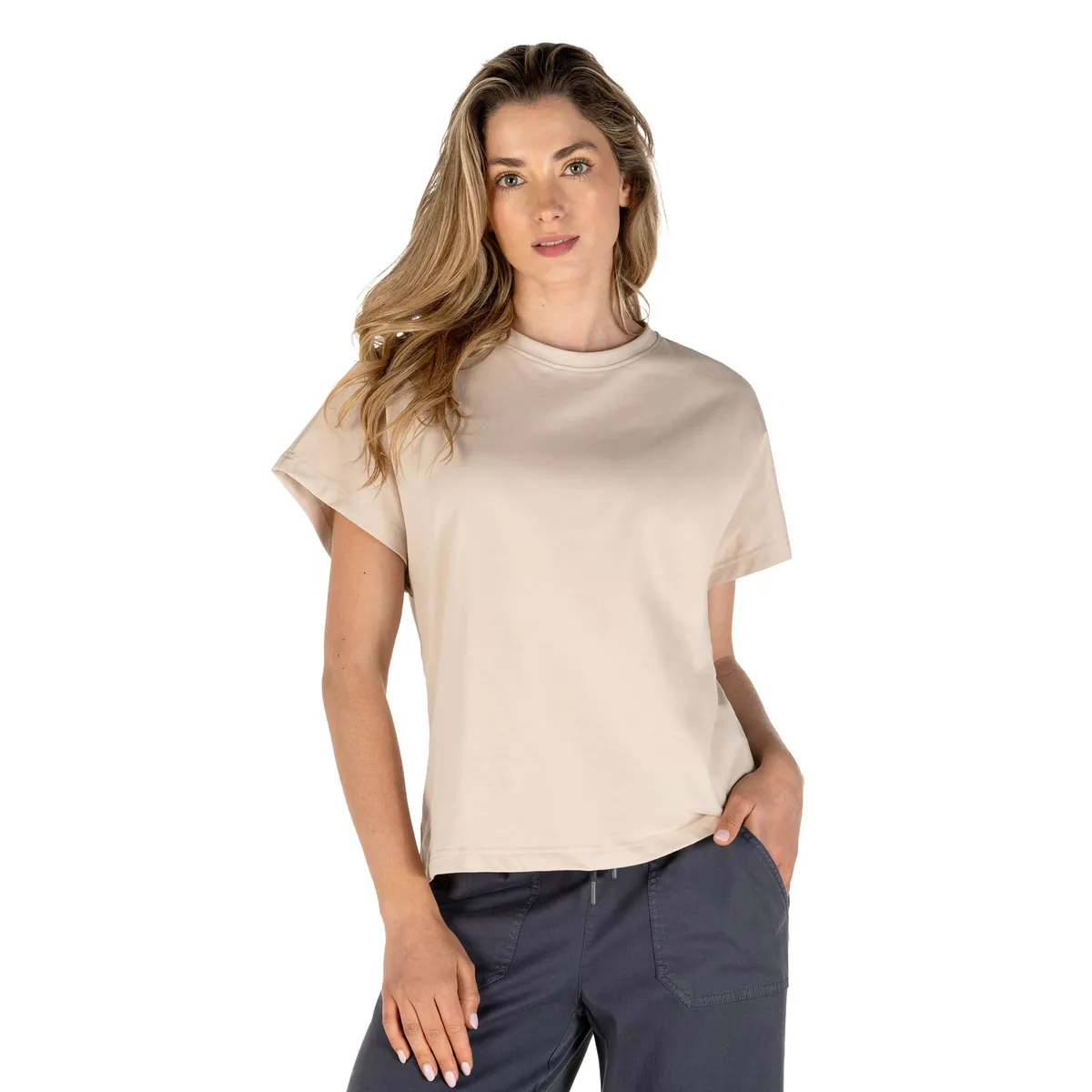 PANAMA JACK - Polera Mujer Manga Oversize Beige Panama Jack