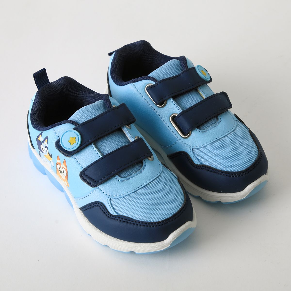 BLUEY - Zapatilla Luces Niño Velcro Celeste Bingo & Bluey
