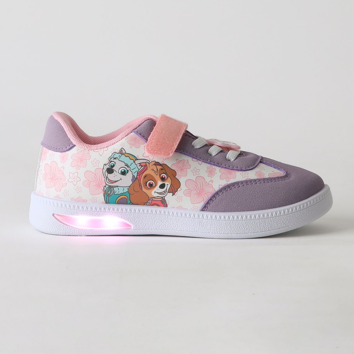 PAW PATROL - Zapatilla Luces Niña Velcro Everest & Skye Morado Paw Patrol