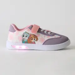 PAW PATROL - Zapatilla Luces Niña Velcro Everest & Skye Morado
