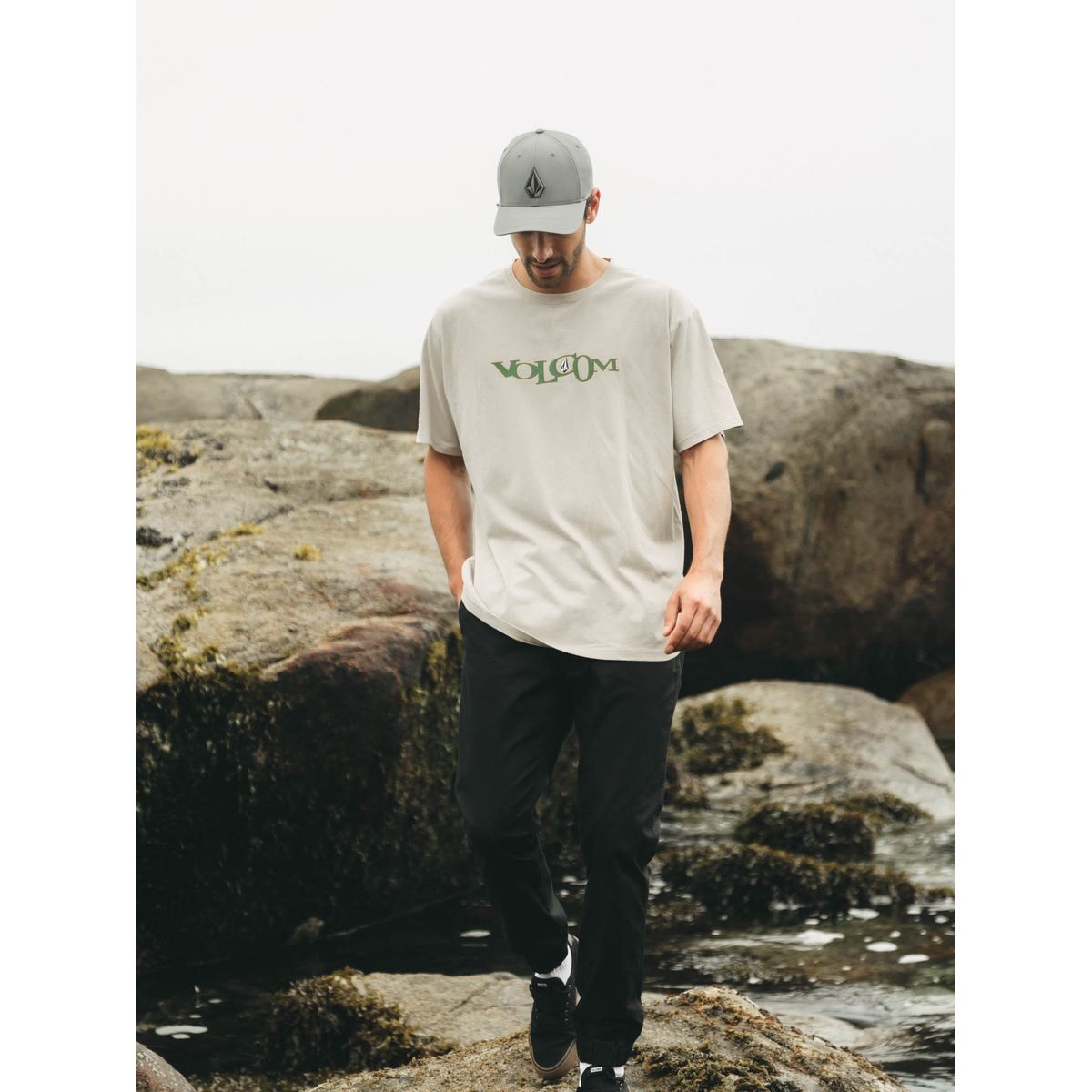 VOLCOM - Polera MC Skidder Beige Hombre Volcom
