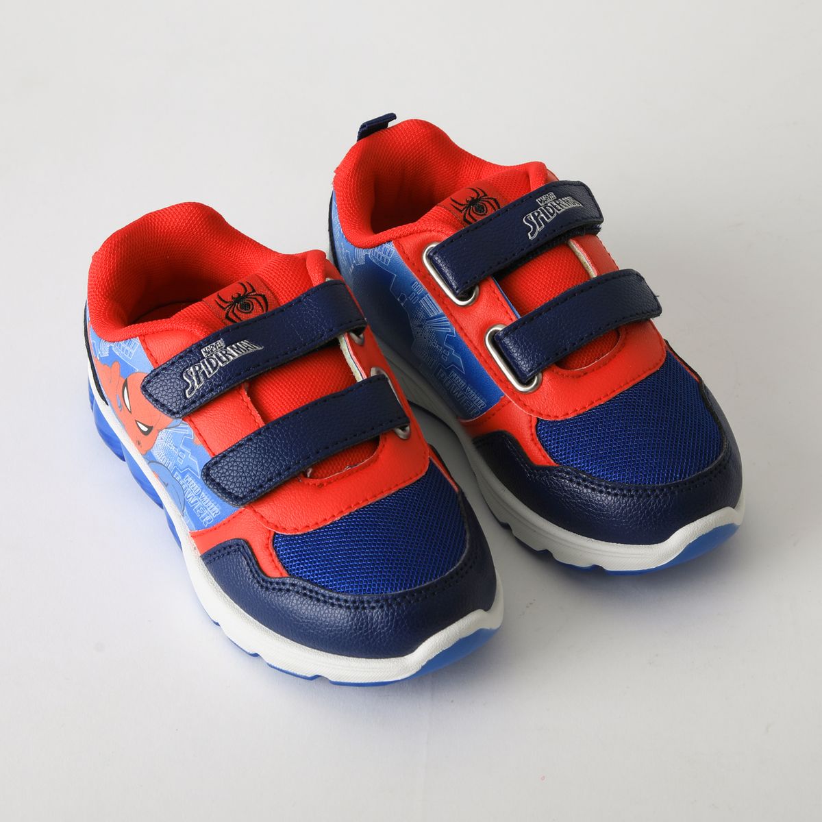 MARVEL - Zapatilla Luces Niño Velcro Spiderman Azul Marvel