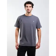 VOLCOM - Polera MC Stoneblanks Bsc Gris Hombre