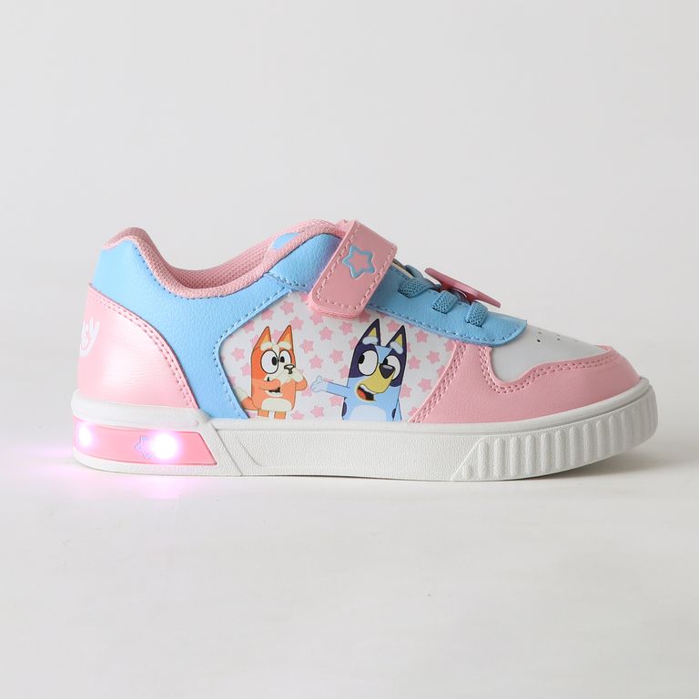 Zapatilla Luces Nina Velcro Estrellas Rosado Bingo & Rosa 25