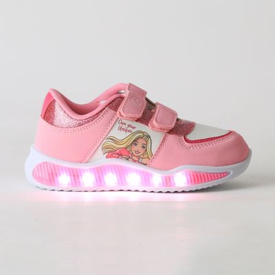 Imagen 1 del producto Zapatilla Luces Niña Velcro Brillos Rosado