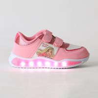 Zapatilla Luces Niña Velcro Brillos Rosado
