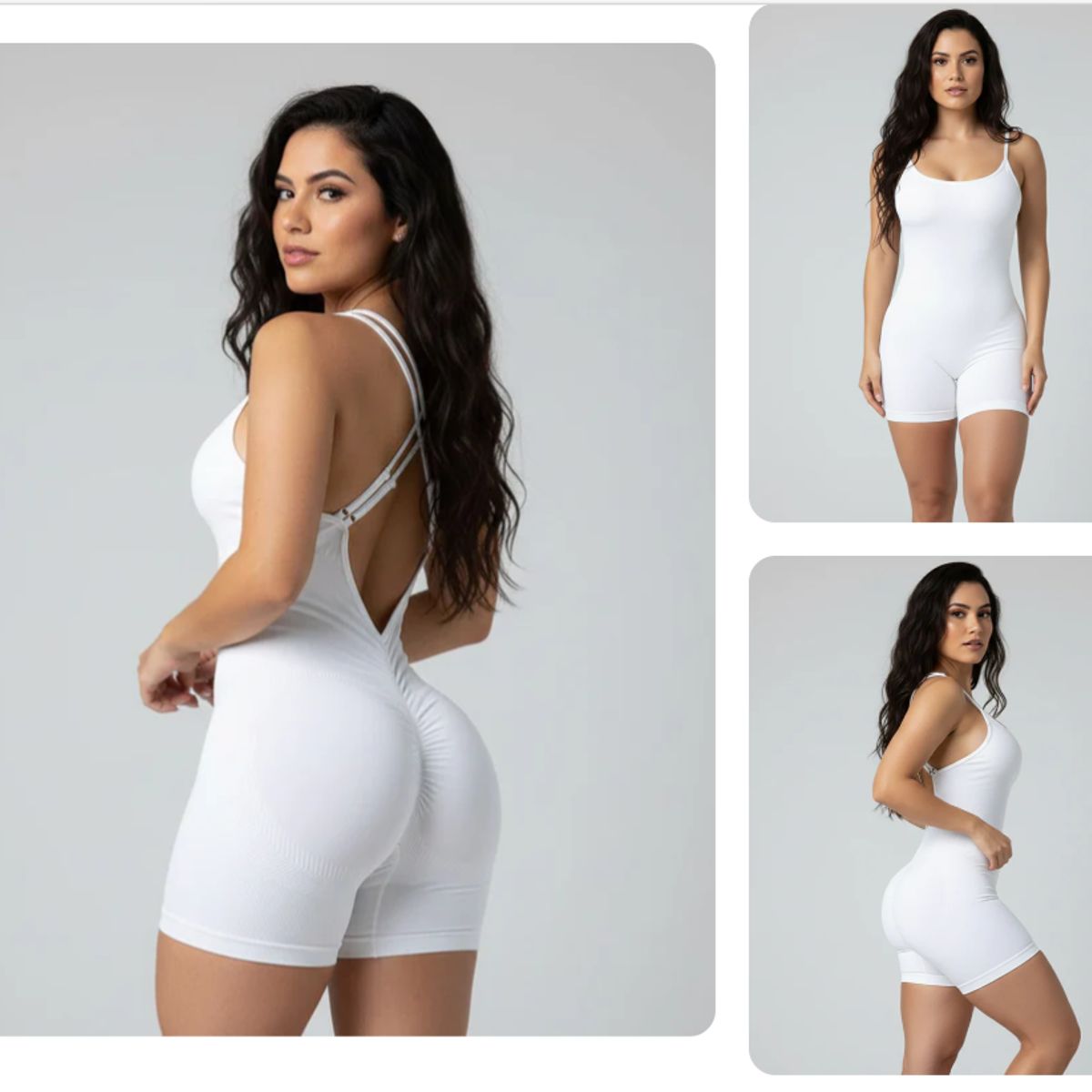 GENERAL - Enterizo Deportivo Corto Push Up para Mujer  Moldea Glúteos Espalda Cruzada y Tela Stretch