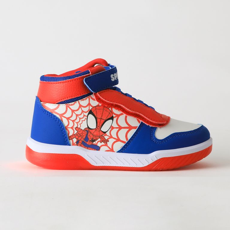 Zapatilla Caña Alta Niño Luces Spidey Blanco