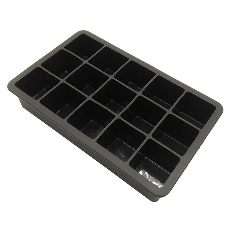 CUKIN - Molde De Silicona  15 Cubos De Hielo 3.3Cm Negro