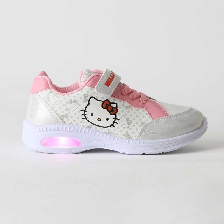 Zapatilla Luces Niña Velcro Blanco