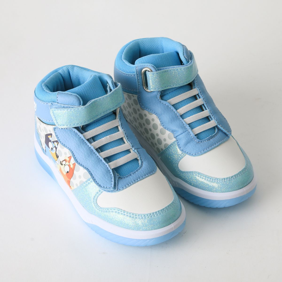 BLUEY - Zapatilla Caña Alta Niña Luces Celeste Bingo & Bluey