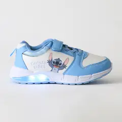DISNEY - Zapatilla Luces Niña Velcro Lilo & Stitch Azul