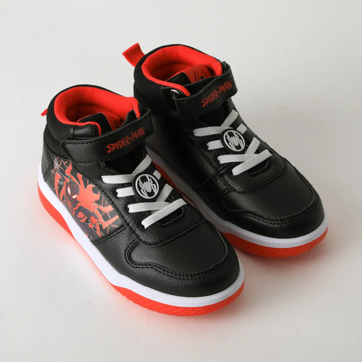 MARVEL - Zapatilla Caña Alta Niño Luces Spiderman Negro Marvel