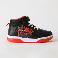 Zapatilla Caña Alta Niño Luces Spiderman Negro