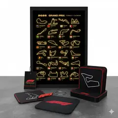 GENERICO - Set Colección Fórmula 1® 2026 Edición Limitada con Posavasos, Llavero NFC y Cuadro