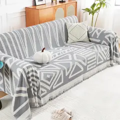 WAKESHOME - Manta Acogedora para Sofá Diseño Moderno y Natural