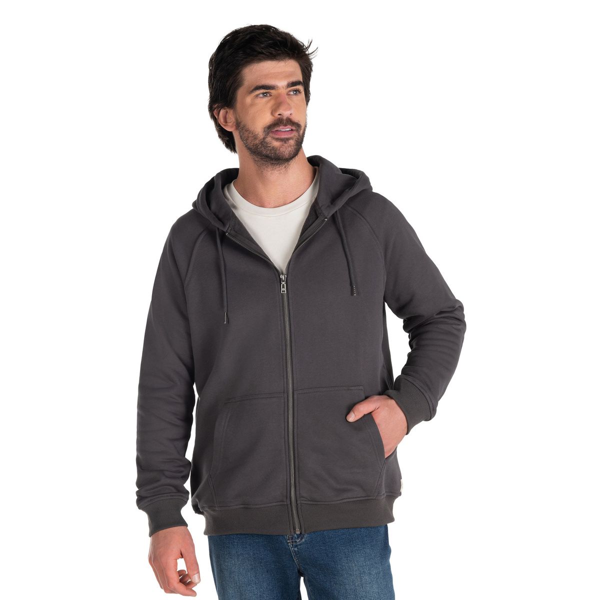 PANAMA JACK - Polerón Hombre Zipper Gris Panama Jack