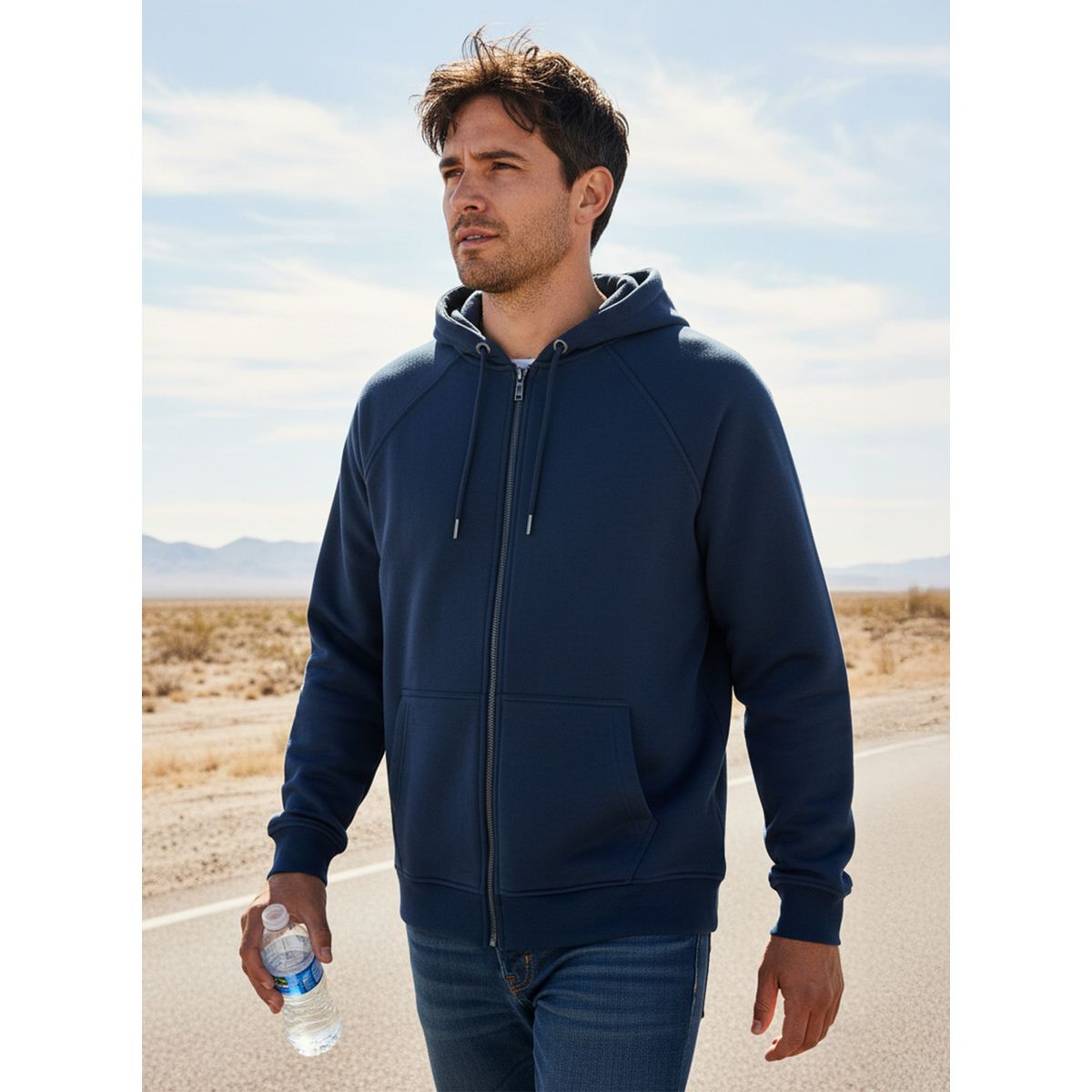 PANAMA JACK - Polerón Hombre Zipper  Azul Panama Jack