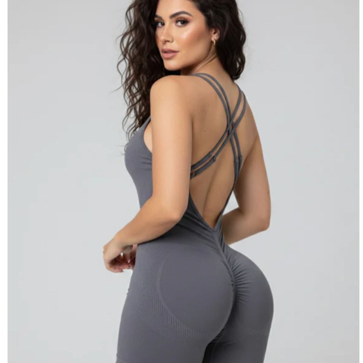 GENERAL - Enterizo Deportivo Corto Push Up para Mujer  Moldea Glúteos Espalda Cruzada y Tela Stretch