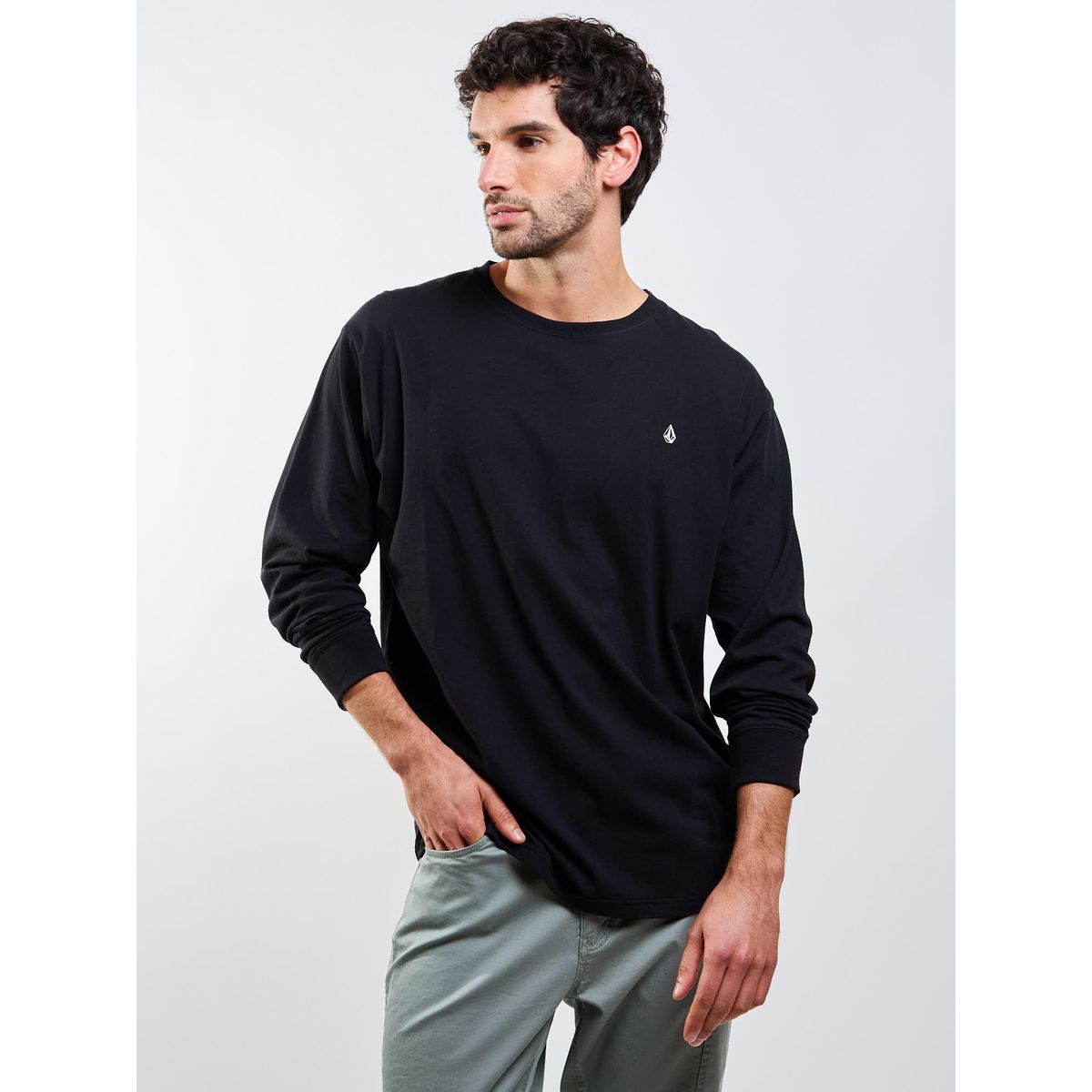 VOLCOM - Polera ML VLC Stone Negro Hombre Volcom