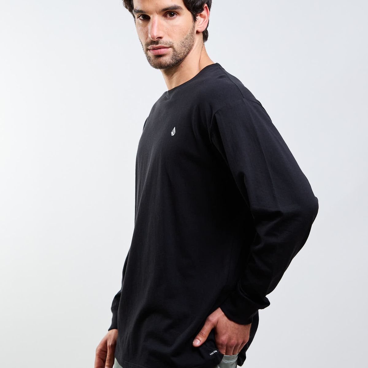 VOLCOM - Polera ML VLC Stone Negro Hombre Volcom