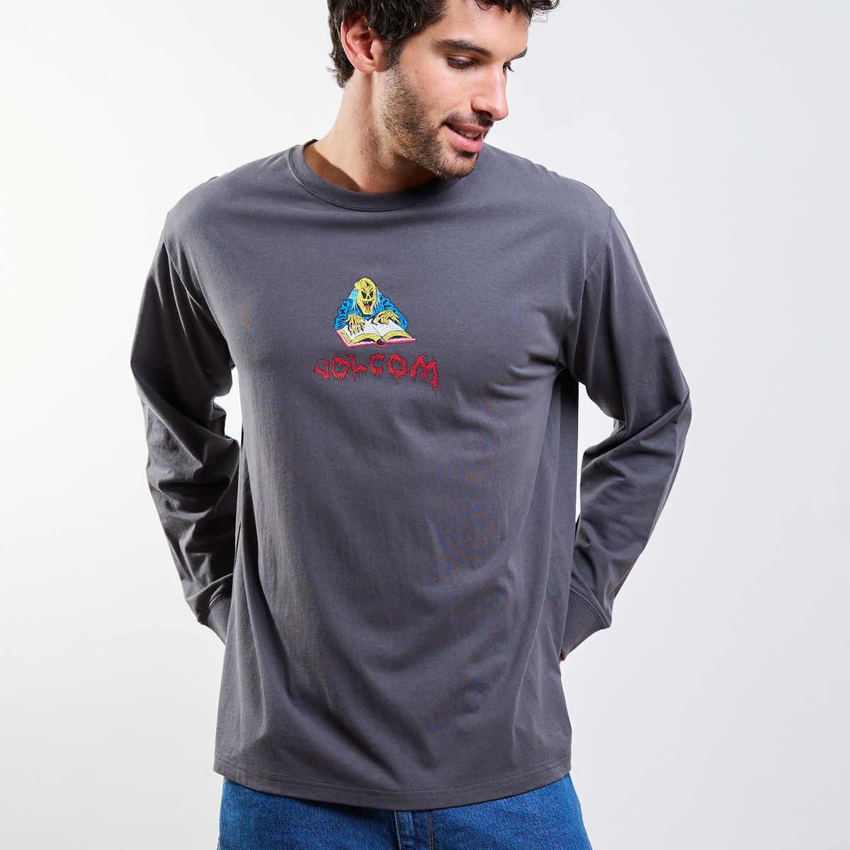 VOLCOM - Polera ML Fa Jj Villard Gris Hombre Volcom