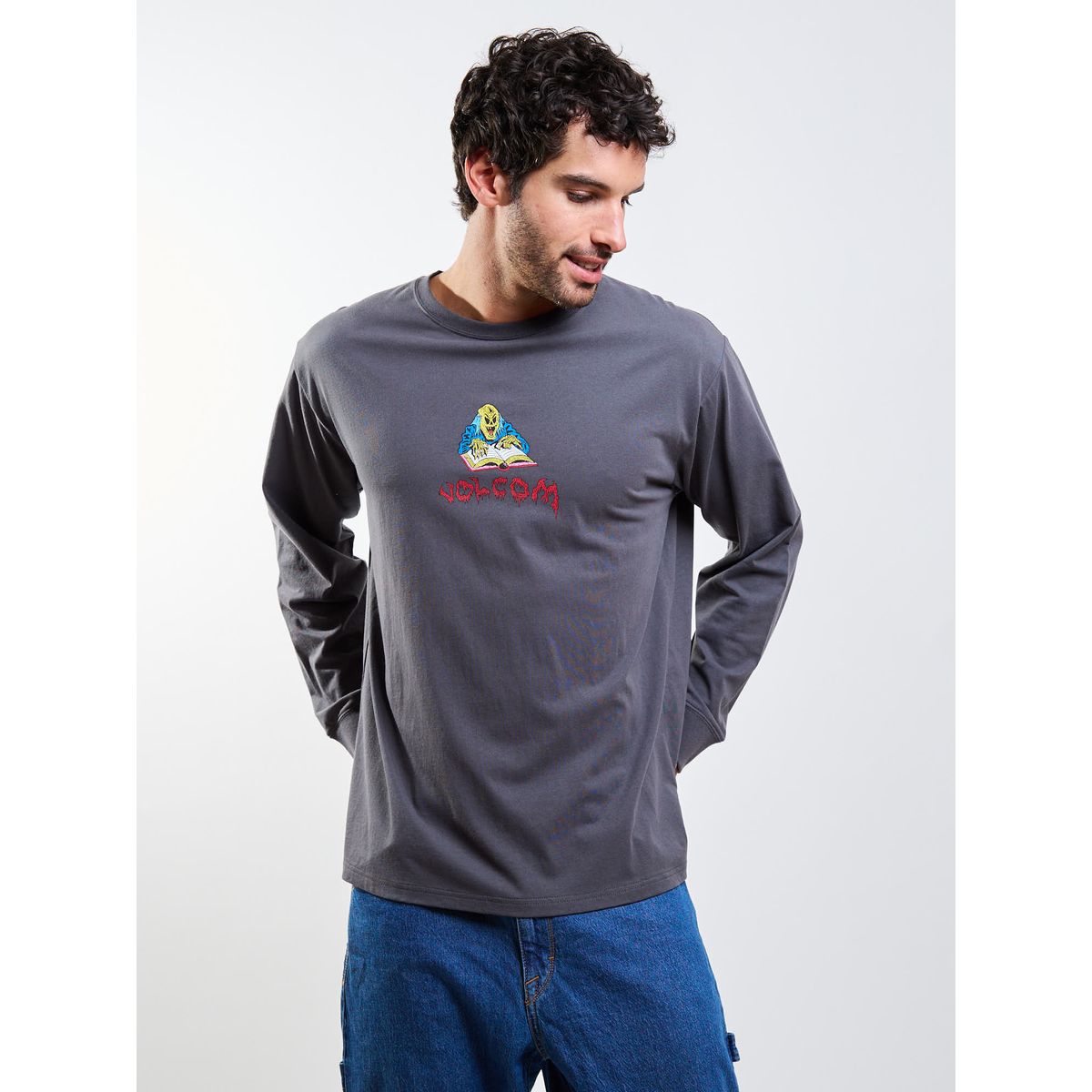 VOLCOM - Polera ML Fa Jj Villard Gris Hombre Volcom
