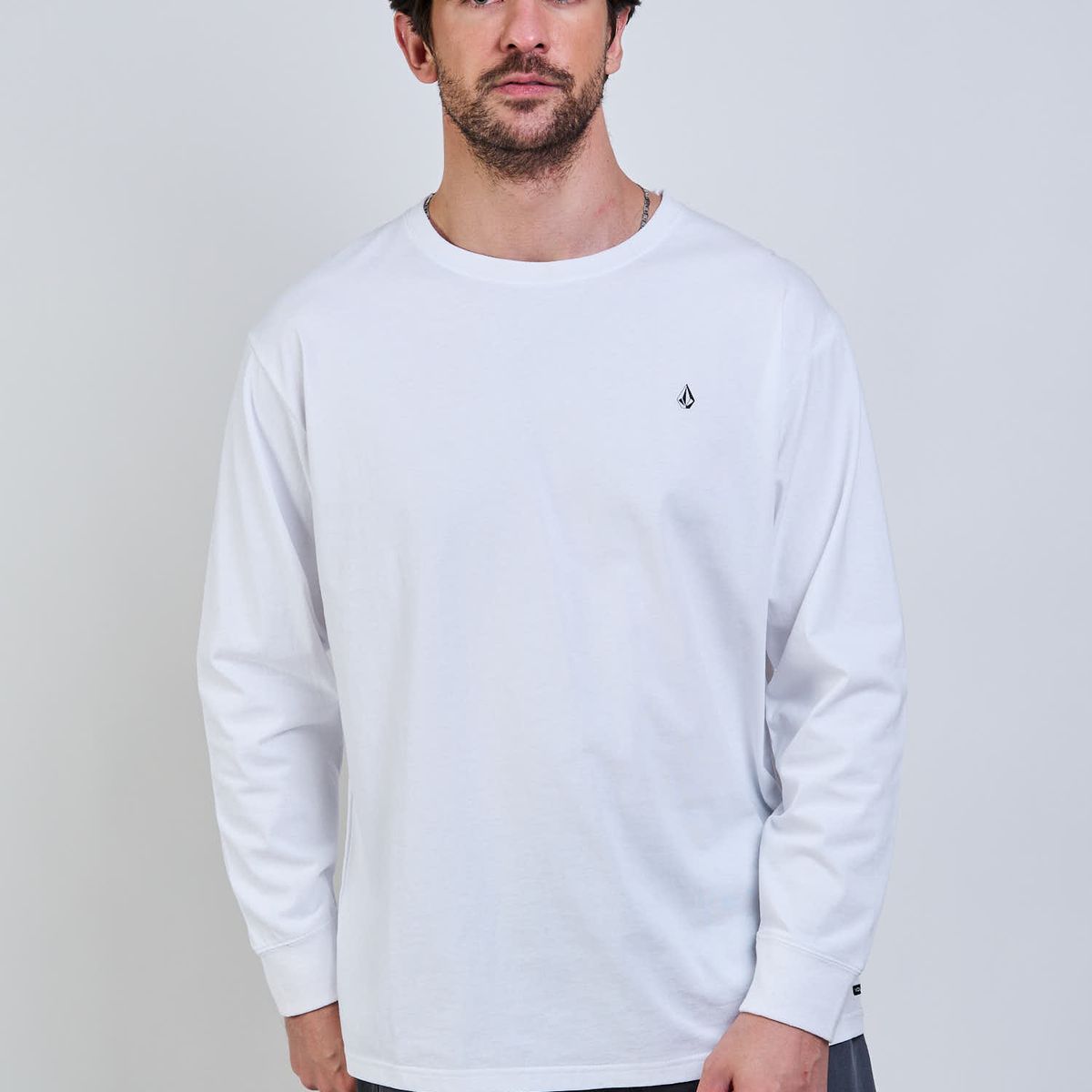 VOLCOM - Polera ML VLC Stone Blanco Hombre Volcom