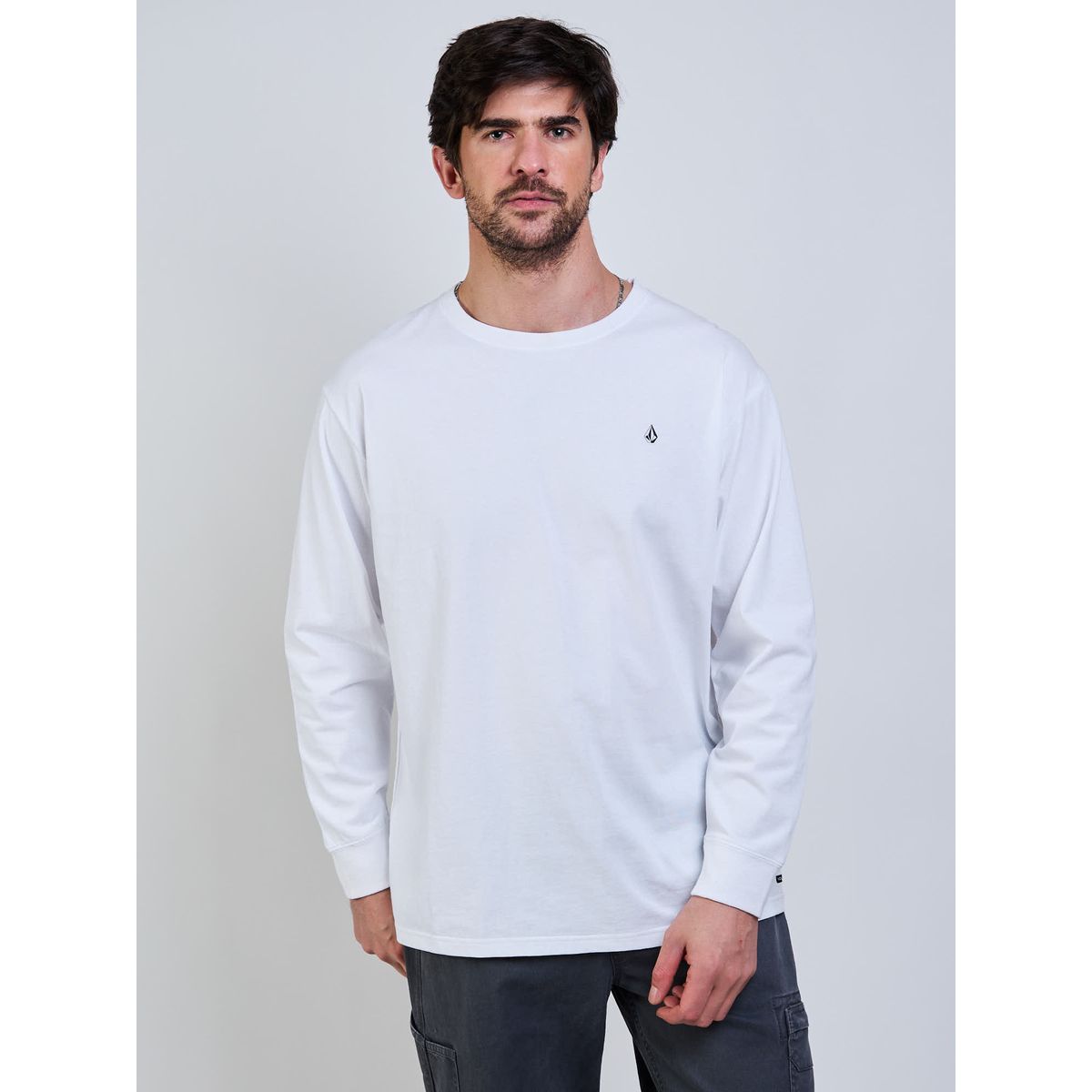 VOLCOM - Polera ML VLC Stone Blanco Hombre Volcom