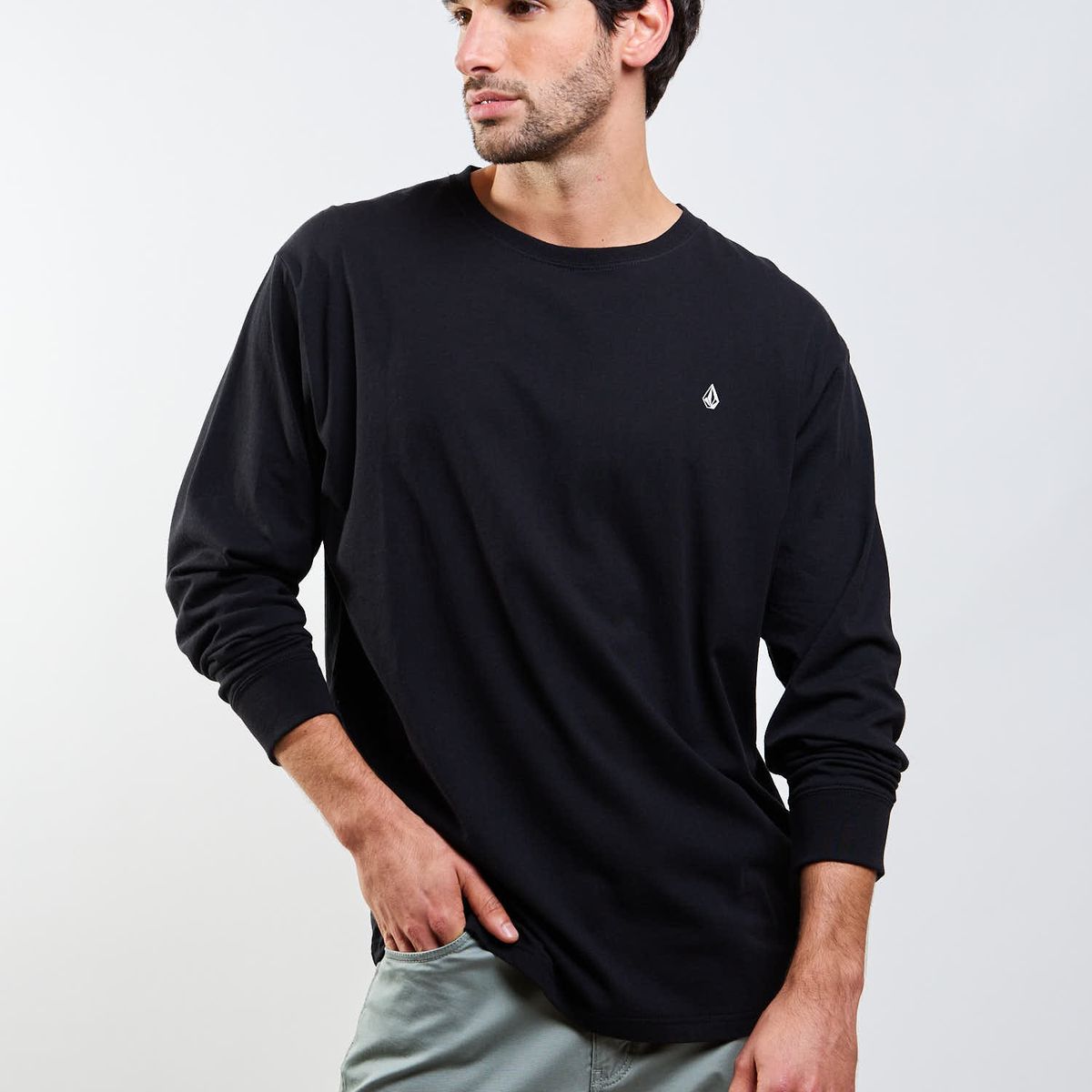 VOLCOM - Polera ML VLC Stone Negro Hombre Volcom