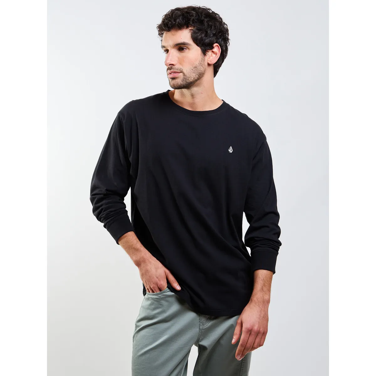 VOLCOM - Polera ML VLC Stone Negro Hombre Volcom
