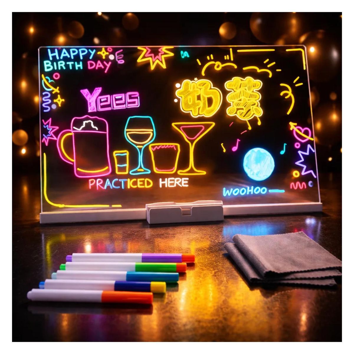 GENERICO - Pizarra Led Acrílica Transparente