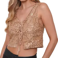 ARRAKASTA - Chaleco Gilet de lentejuelas