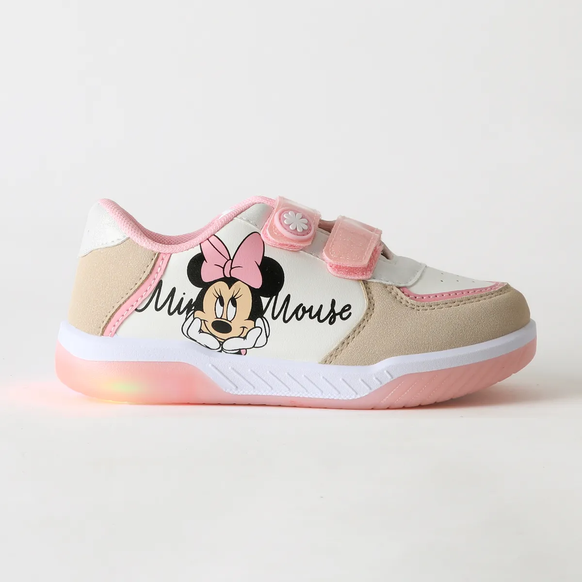 DISNEY - Zapatilla Luces Niña Velcro Minnie Rosado Disney
