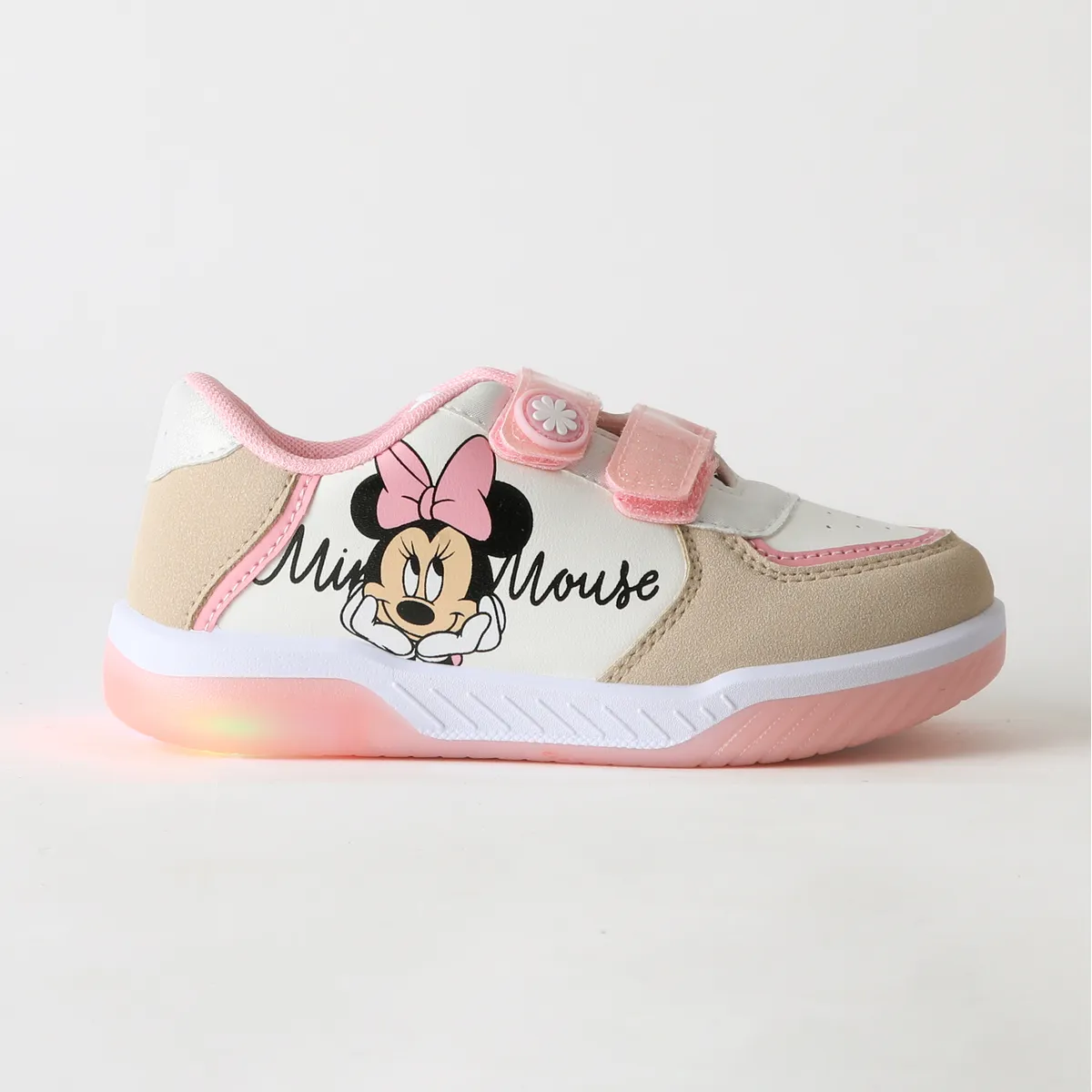 DISNEY - Zapatilla Luces Niña Velcro Minnie Rosado Disney