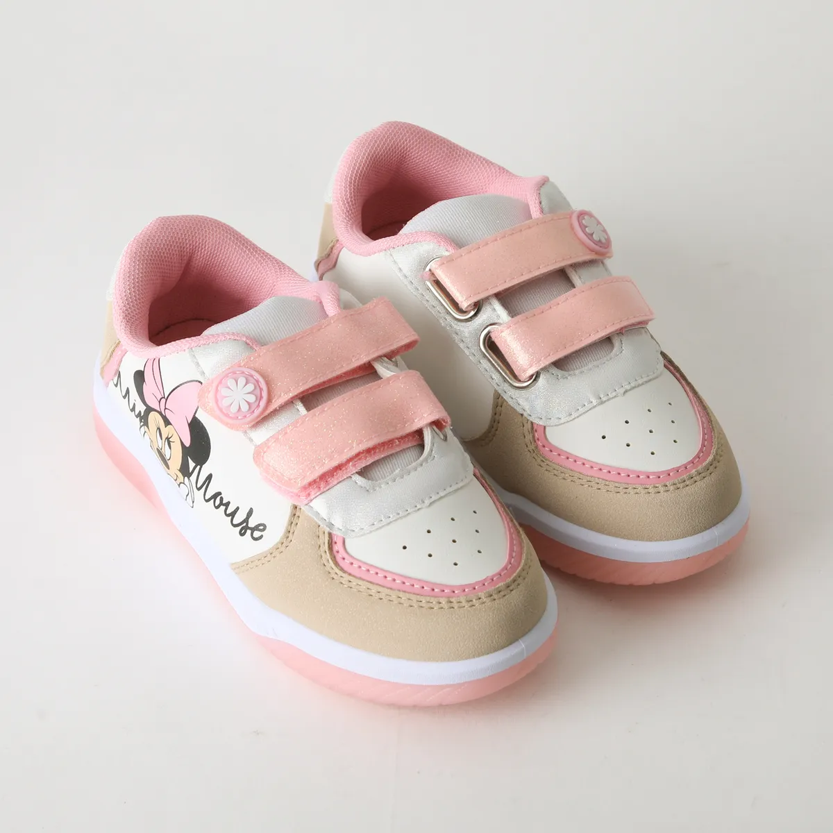DISNEY - Zapatilla Luces Niña Velcro Minnie Rosado Disney