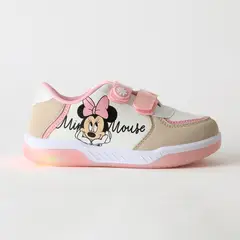 DISNEY - Zapatilla Luces Niña Velcro Minnie Rosado