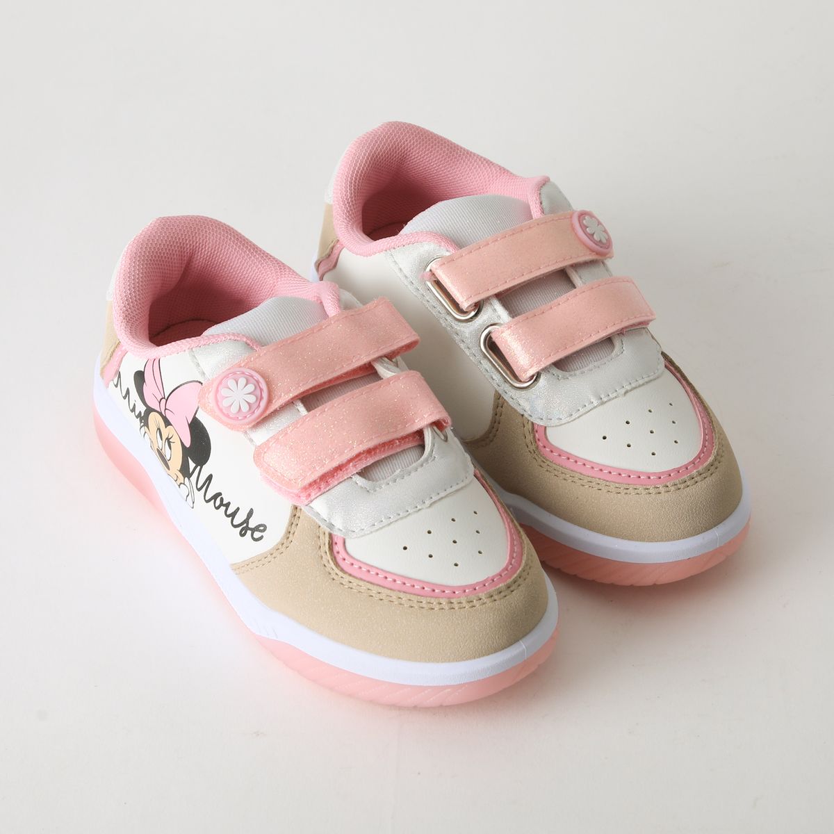 DISNEY - Zapatilla Luces Niña Velcro Minnie Rosado Disney