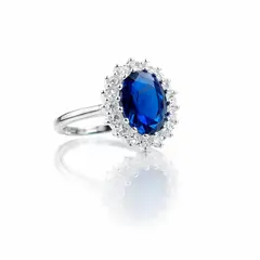 JOYAS MYTOKE - Anillo Lady Roseta Plata 925 Zafiro Circones Elegante