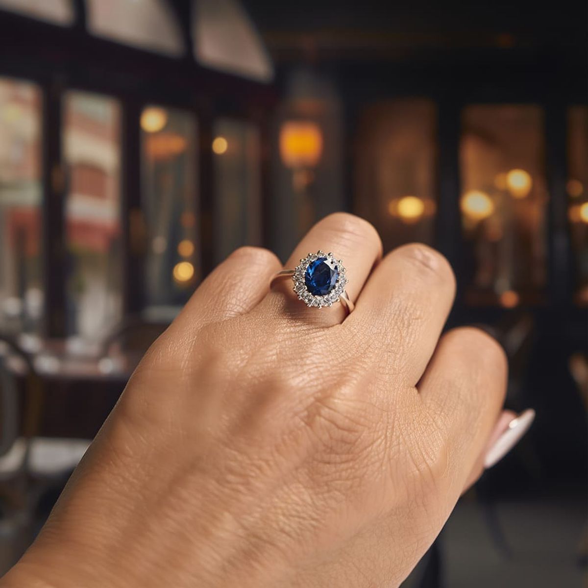 JOYAS MYTOKE - Anillo Lady Roseta Plata 925 Zafiro Circones Elegante