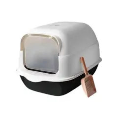 GENERICO - Arenero Para Gato Cerrado Puerta Abatible Pala Ventilacion