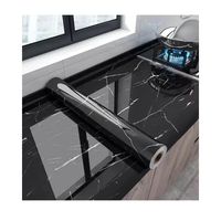 Papel Tapiz Adhesivo Mármol Impermeable Para Encimera Cajon 10m Negro