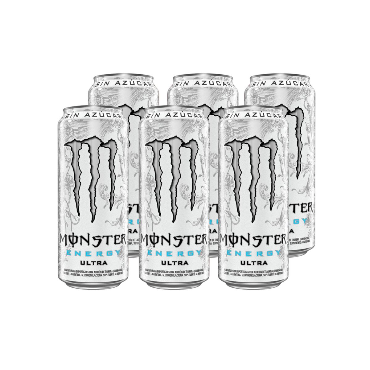 MONSTER - PACK X6 ENERGETICA ULTRA SIN AZUCAR 473ML - MONSTER ENERGY